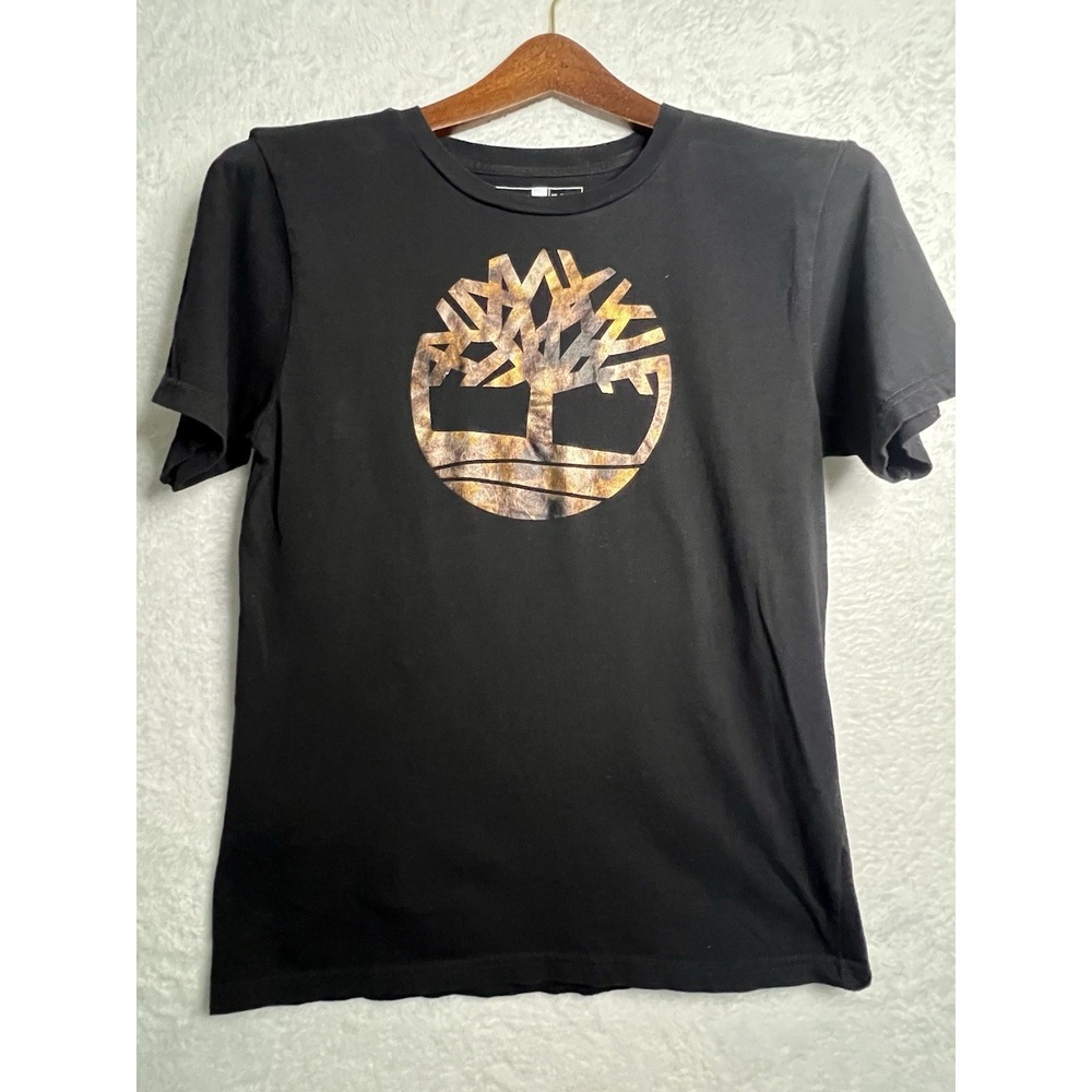 Timberland Black Tree Logo Graphic T-Shirt Womens XL 18/20 Short Sleeve